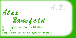 alex mansfeld business card